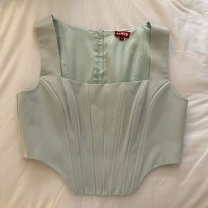 Staud Alice corset in teal